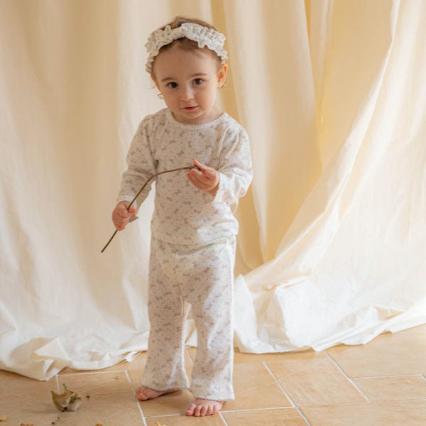 Kylie Top & Bottom Set Korean infant set in blue made in Korea