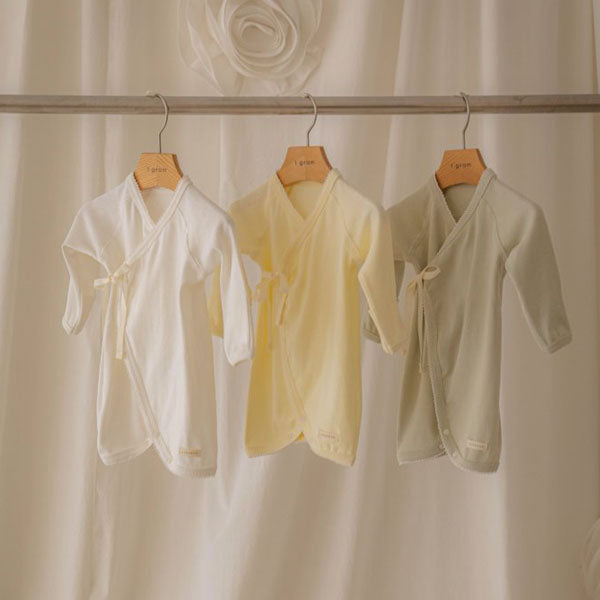 Smile Wrap Style Bodysuit Korean infant bodysuit in mint made in Korea