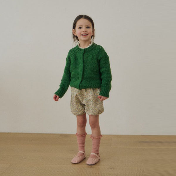 Koi Balloon Pants Korean toddler shorts in ivory made in Korea