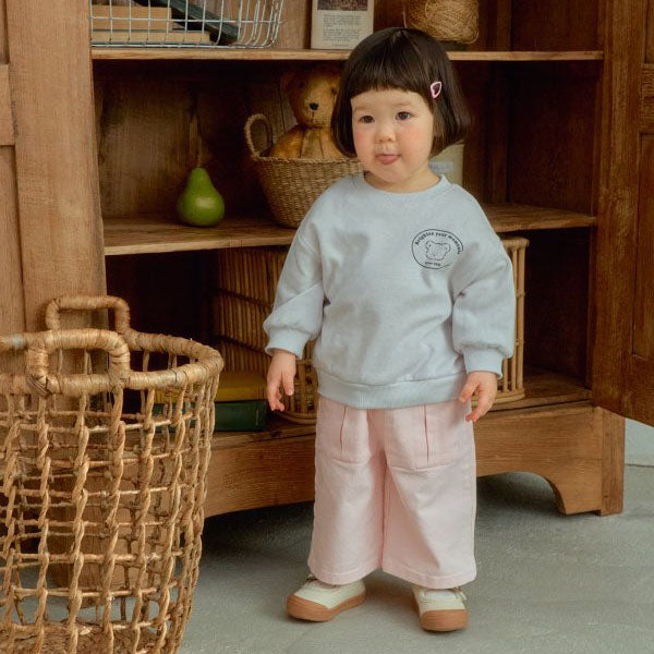Moment Sweatshirt Korean toddler sweater in sand made in Korea