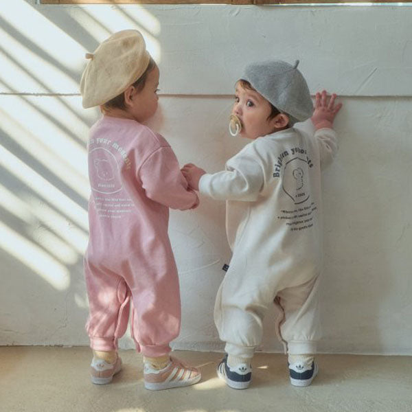 Moment Bodysuit Korean infant bodysuit in sand made in Korea