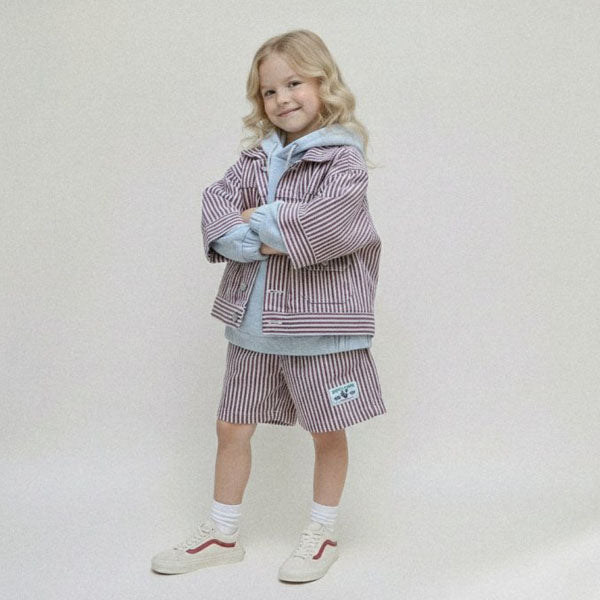 Hickory Stripe Shorts Korean juniors shorts in red made in Korea