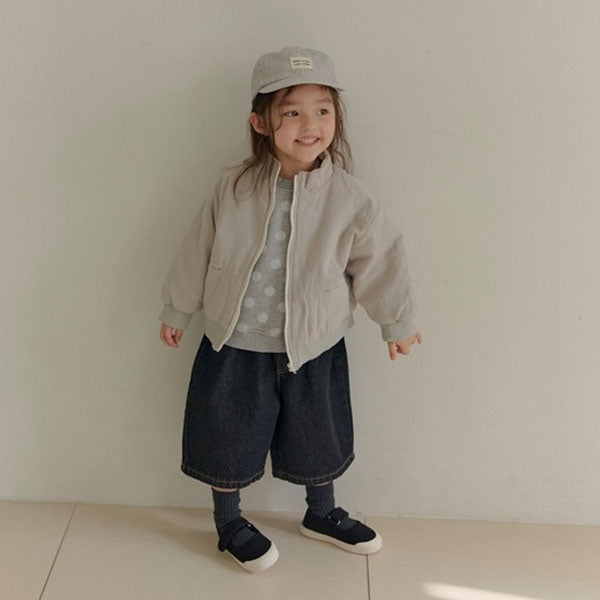 Twill Jumper Jacket Korean toddler jacket in cream made in Korea