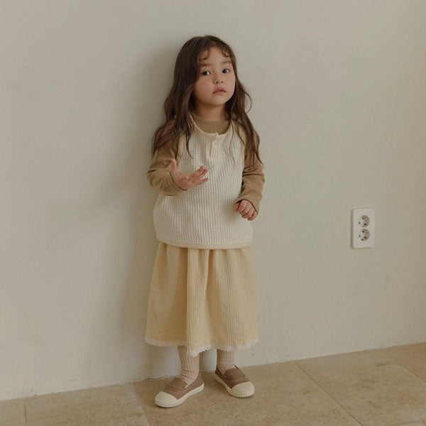 Crochet Vest Korean toddler jacket in cream made in Korea