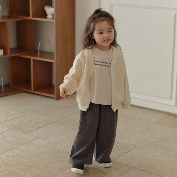 Bread Cardigan Korean toddler sweater in cream made in Korea