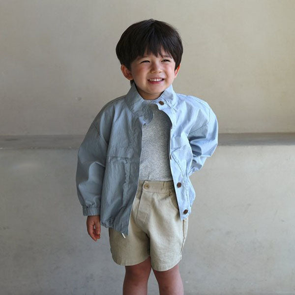High Windbreaker Korean toddler jacket in ivory made in Korea