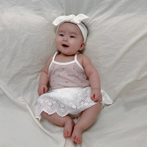Solid Ribbon Hairband Korean infant accessory in pink made in Korea