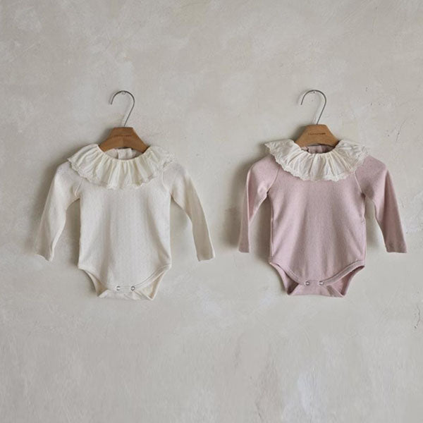 Emily Bodysuit Korean infant bodysuit in ivory made in Korea