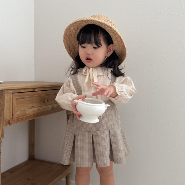 Momo Blouse Korean toddler blouse in beige made in Korea