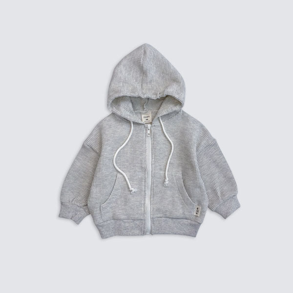 Waffle Hoodie Korean toddler sweater in melange stripe made in Korea