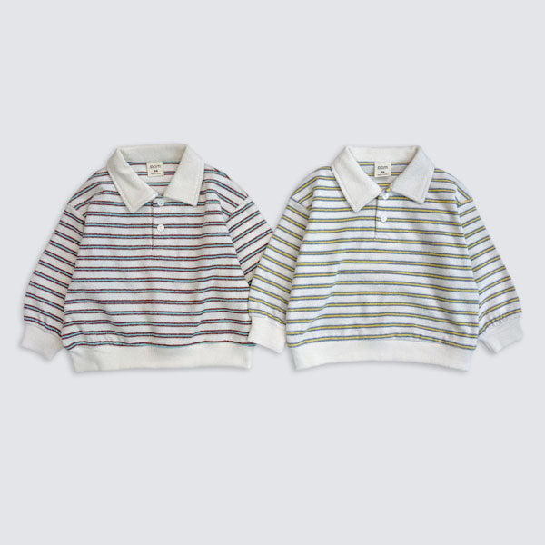 Terry Collar Sweatshirt Korean toddler sweater in brown made in Korea
