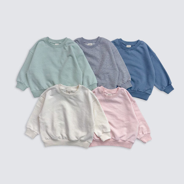Simple Sweatshirt Korean toddler sweater in cream made in Korea