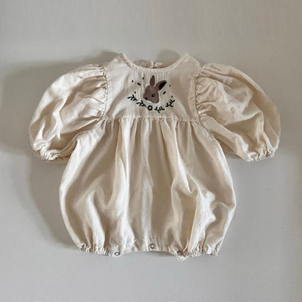 Bunny Romper Korean infant romper in light pink made in Korea