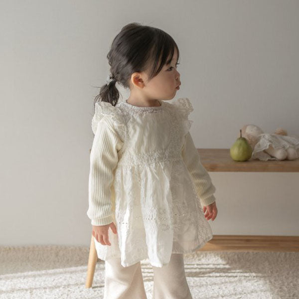 Lace Dress Korean kids dress in ivory made in Korea