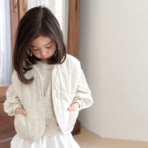 Spring Vest Korean toddler jacket in beige made in Korea