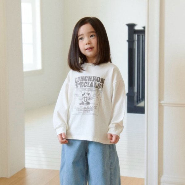 Lunch Tee Korean toddler t-shirt in ivory made in Korea