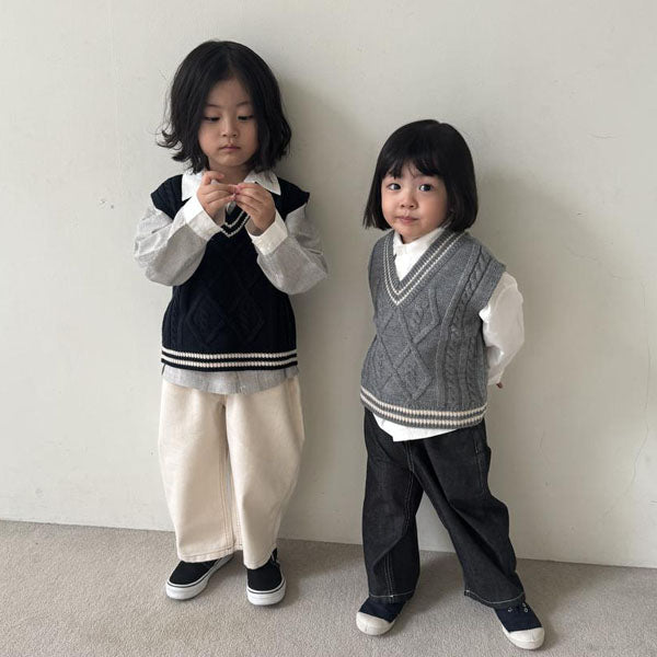 School Look Vest Korean juniors jacket in red made in Korea