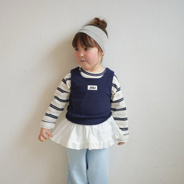 Jolly Layer Top Korean toddler tops in navy made in Korea