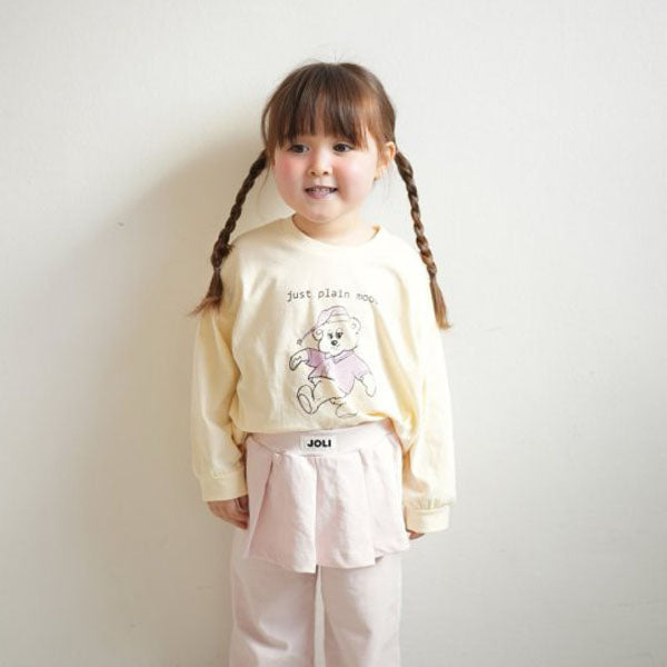 Plain Mood Bear Tee Korean toddler t-shirt in cream made in Korea