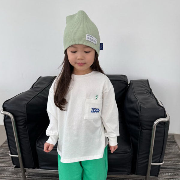 Think T-Shirt Korean toddler t-shirt in ivory made in Korea