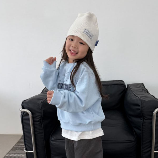 Fit Waffle Beanie Korean kids accessory in ivory made in Korea