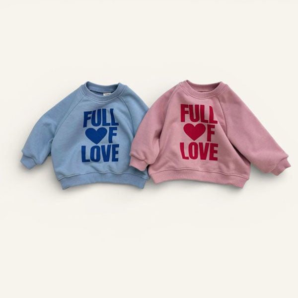 Full Of Raglan Sweatshirt Korean toddler sweater in sky blue made in Korea
