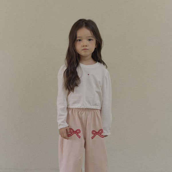Eve Crop Tee Korean toddler t-shirt in ivory made in Korea