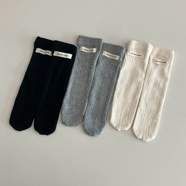 Jacquard Socks Korean kids accessory in cream made in Korea