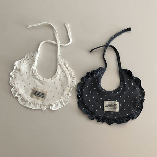 Glory Polka Dot Bib Korean kids accessory in ivory made in Korea