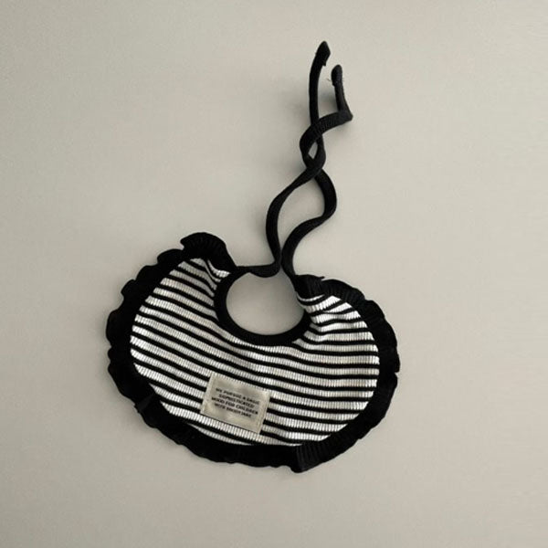 Mono Stripe Bib Korean kids accessory in ivory made in Korea