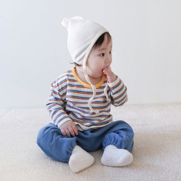 Ping Pong Tee Korean infant t-shirt in beige made in Korea