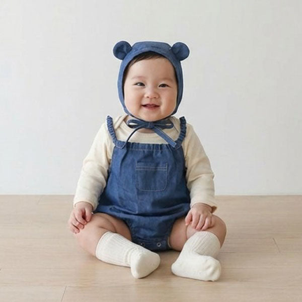 Zeck Overalls Korean infant overall in medium blue made in Korea