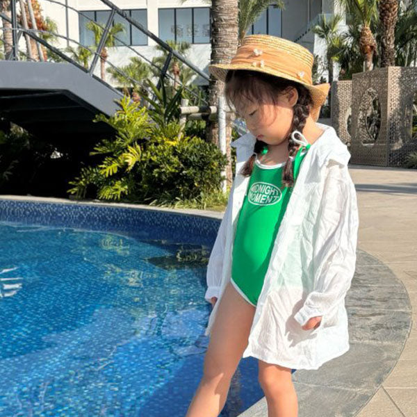 Long Shirt Korean toddler shirt in ivory made in Korea