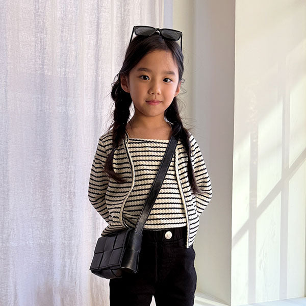 Happy Tank Top Cardigan Set Korean toddler sweater in mouse made in Korea