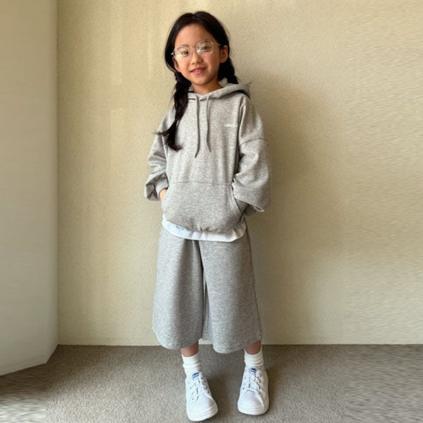 Light Cropped Hoodie Set Korean toddler set in navy made in Korea