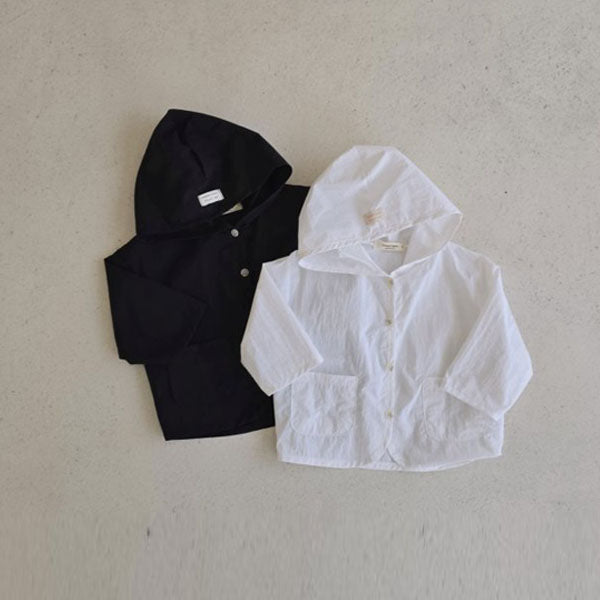 Windbreaker Hooded Jumper Korean infant jacket in ivory made in Korea