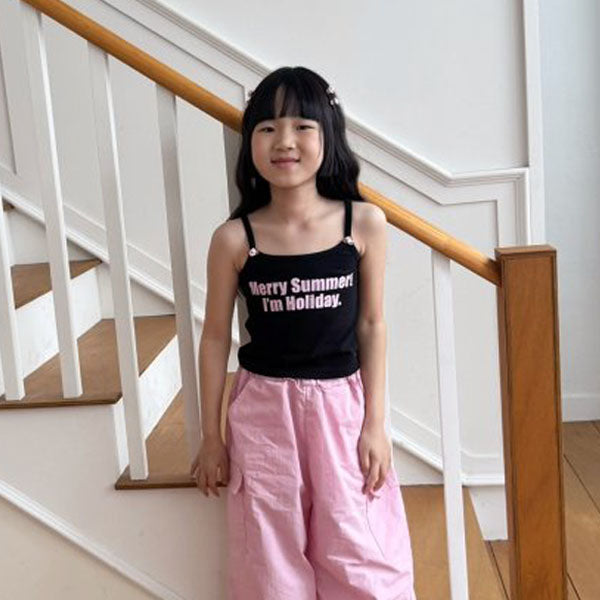 Mary Summer Tank Top Korean toddler tank top in black made in Korea