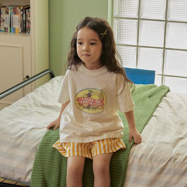 Fruit Tee Korean toddler t-shirt in ivory made in Korea