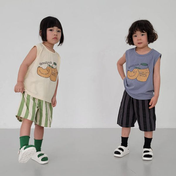 Banana Tank Top Korean toddler tank top in vanilla made in Korea