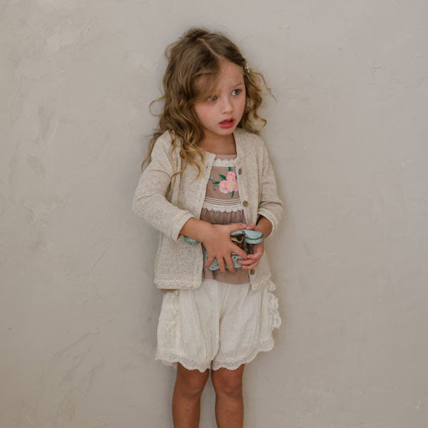 Netz Cardigan Korean toddler sweater in ivory made in Korea