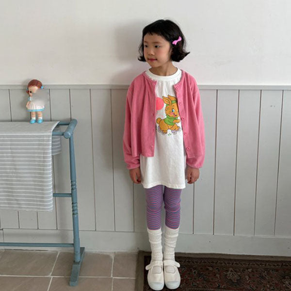 Stripe Leggings Korean toddler pants in yellow made in Korea