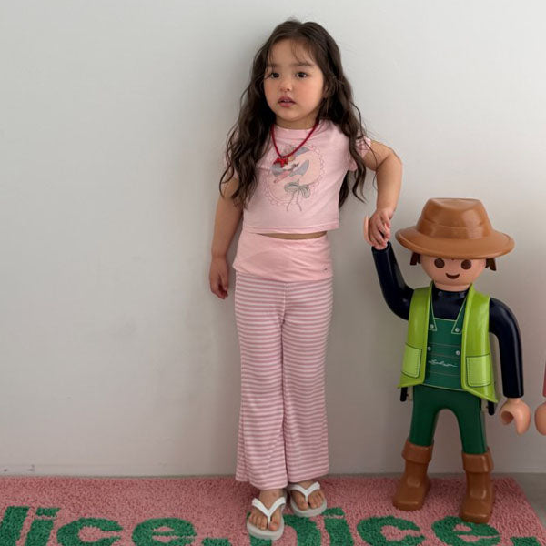 Pop Semi-Flare Pants Korean toddler pants in pink made in Korea