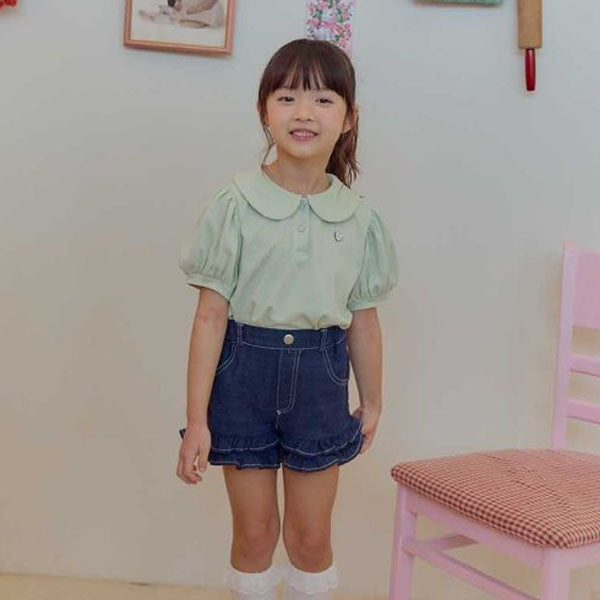 Melikey Heart Label Collar T-Shirt (JS~JM)