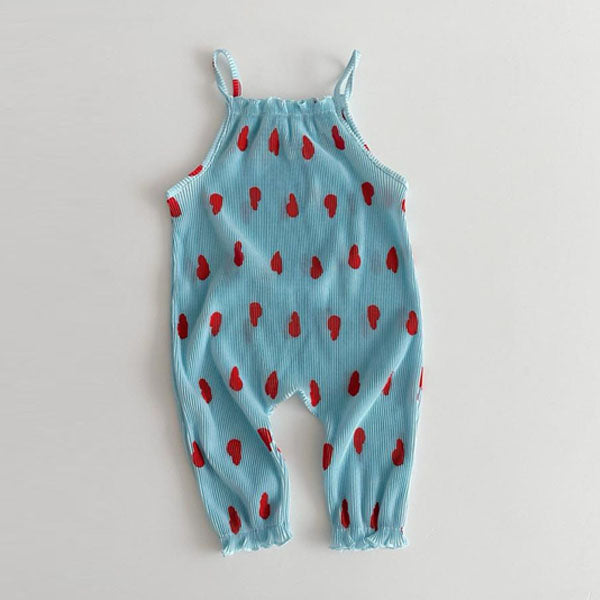 Pleated Overalls Korean infant overall in beige made in Korea