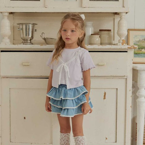 Layered Tee Korean toddler t-shirt in mint made in Korea