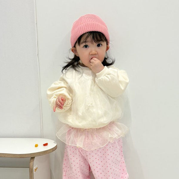 Shasha Sweatshirt Korean toddler sweater in ivory made in Korea