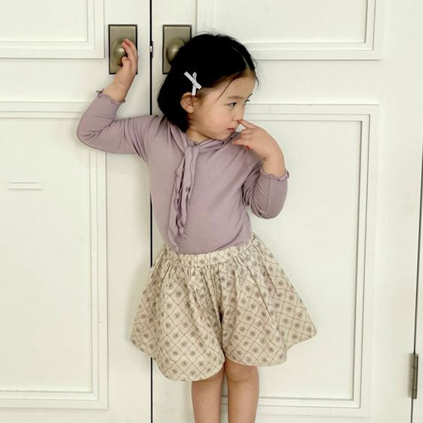Caramel Ribbon Tee Korean toddler t-shirt in ivory made in Korea