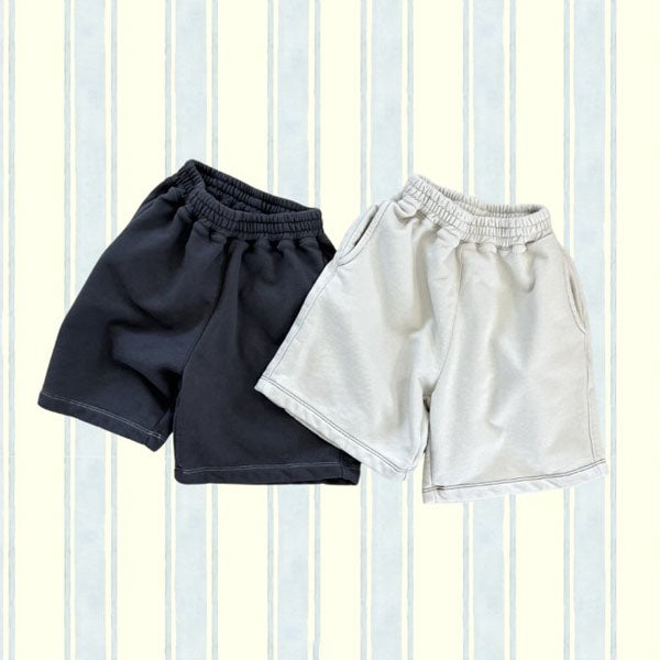 Stitch Mono Shorts Korean toddler shorts in charcoal made in Korea