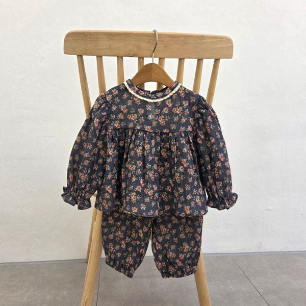 Rose Blouse Korean toddler blouse in indie pink made in Korea