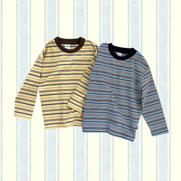 All-Day Stripe T-Shirt Korean toddler t-shirt in yellow made in Korea